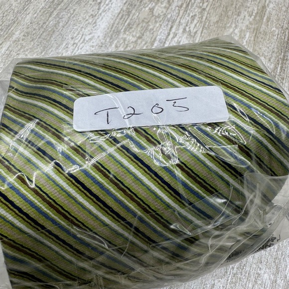 Brooks Brothers Men’s Repp Neck Tie Green Blue Striped Silk Woven Italy USA Made - Picture 8 of 8
